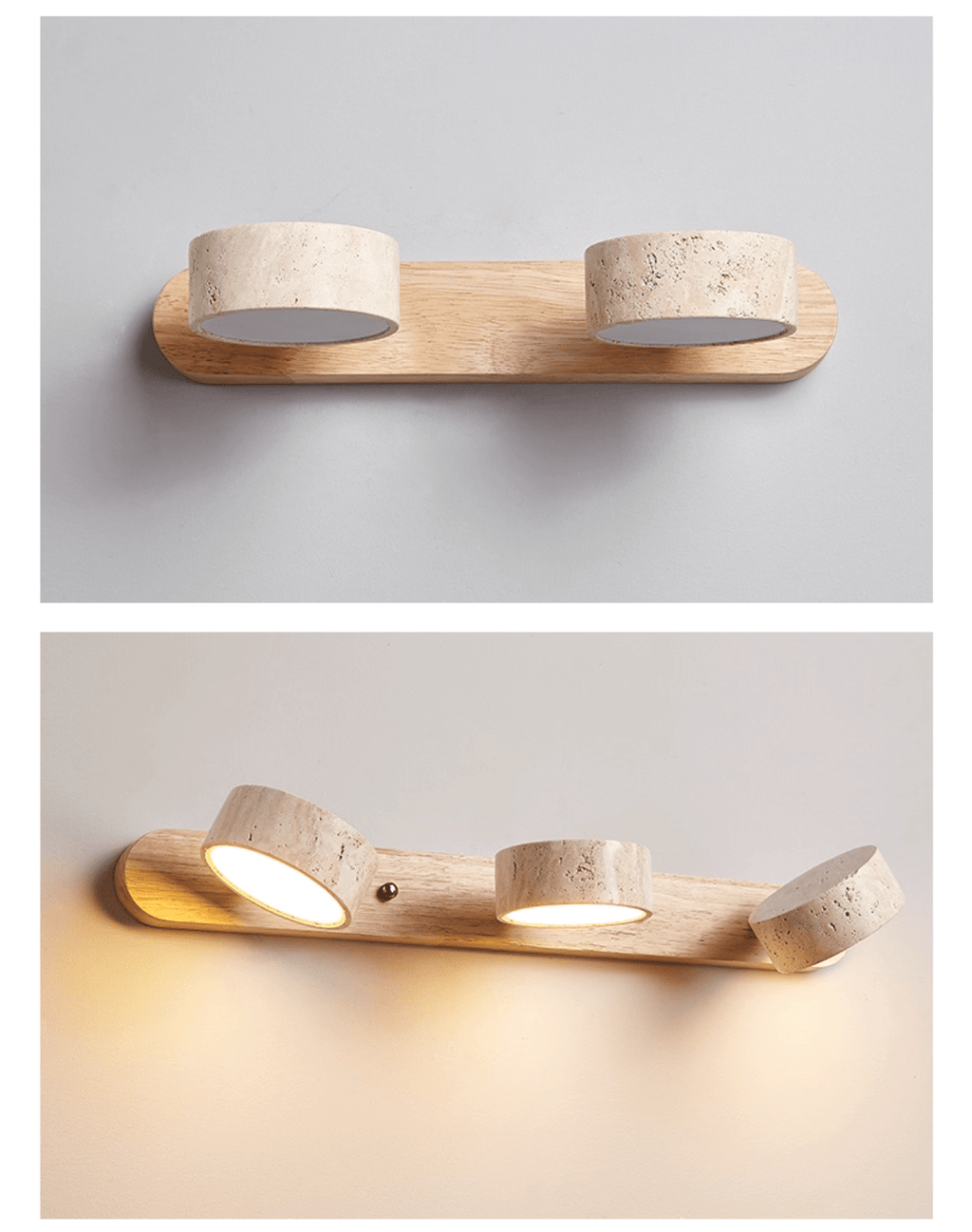 Travertine Duo Wall Light — Multiple Diameter Options