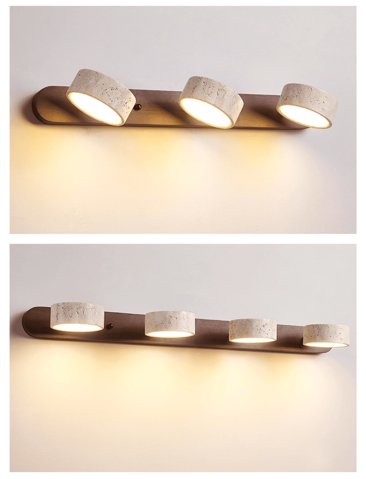 Travertine Duo Wall Light — Multiple Diameter Options