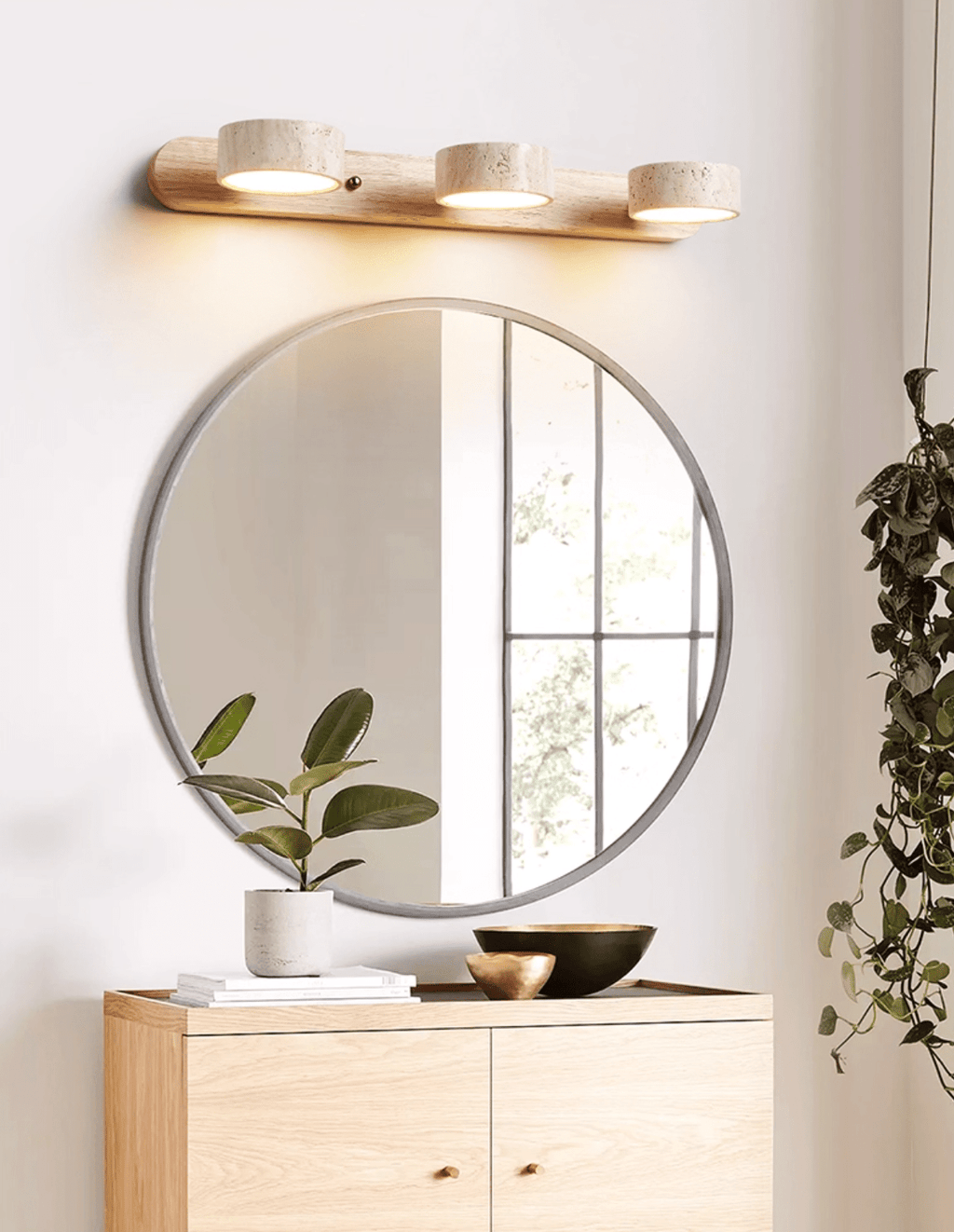 Travertine Duo Wall Light — Multiple Diameter Options