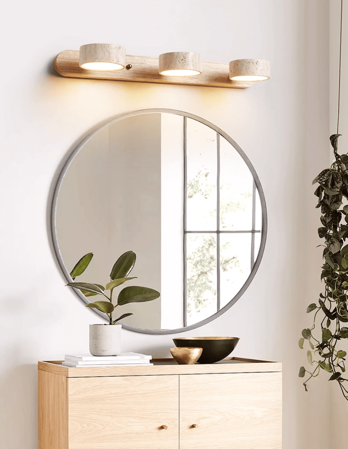 Travertine Duo Wall Light — Multiple Diameter Options