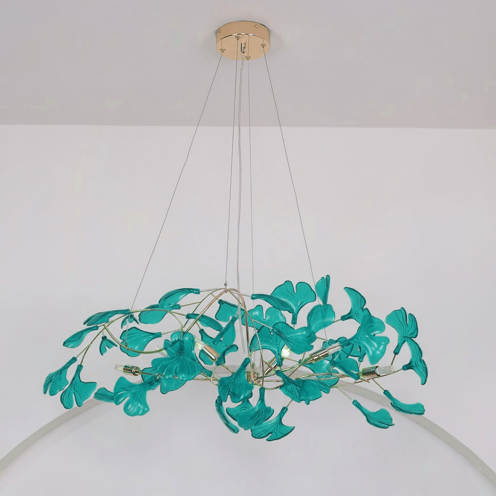 Acrylic Ginkgo Leaf Chandelier — Linear Pendant Light
