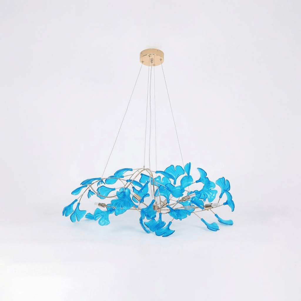 Acrylic Ginkgo Leaf Chandelier — Linear Pendant Light