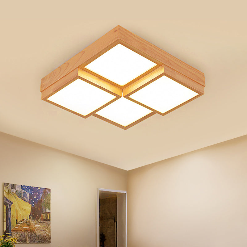 SylvaOak Natural Wood Multi Light Ceiling Lamp Four, Six, Nine-Light Configs