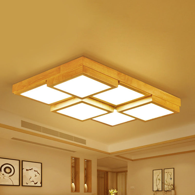 SylvaOak Natural Wood Multi Light Ceiling Lamp Four, Six, Nine-Light Configs