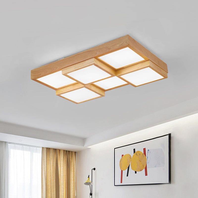 RusticLight – Stropní lampa z přírodního dřeva s více světly