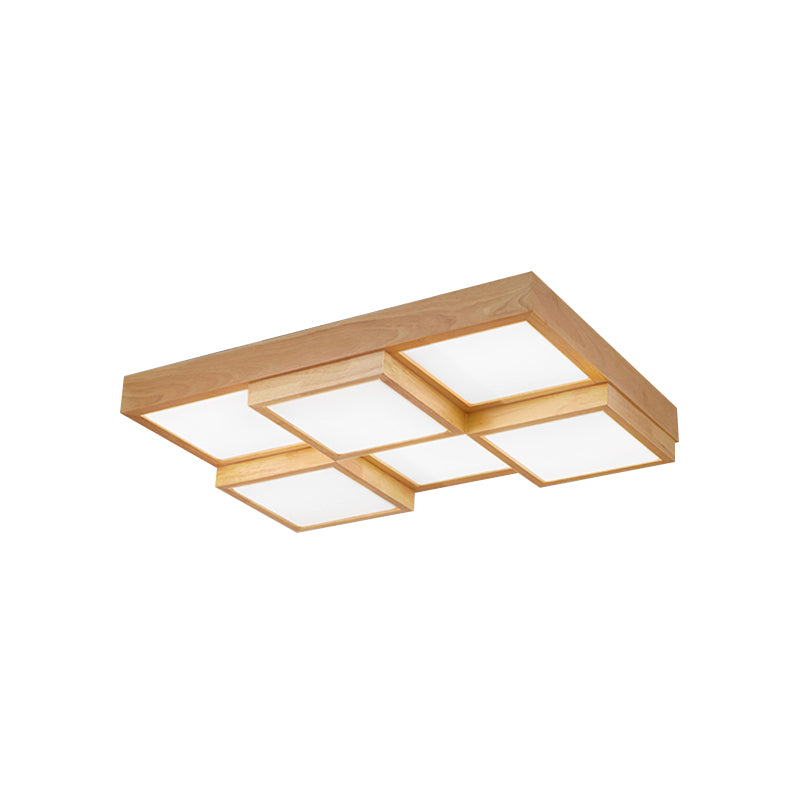 SylvaOak Natural Wood Multi Light Ceiling Lamp Four, Six, Nine-Light Configs