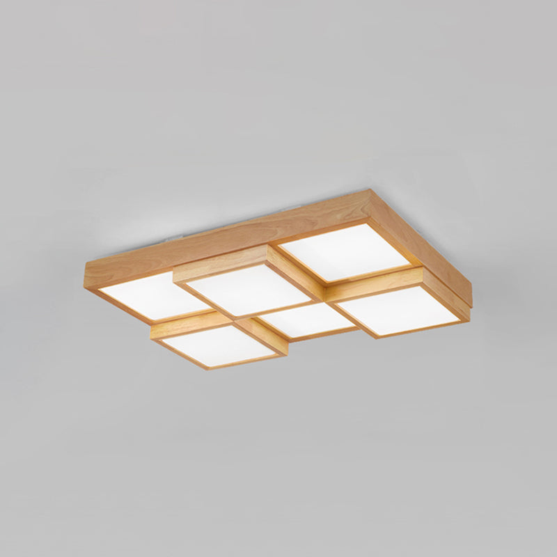SylvaOak Natural Wood Multi Light Ceiling Lamp Four, Six, Nine-Light Configs