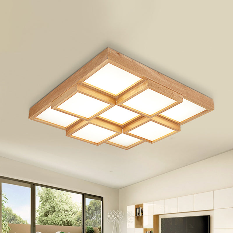 SylvaOak Natural Wood Multi Light Ceiling Lamp Four, Six, Nine-Light Configs