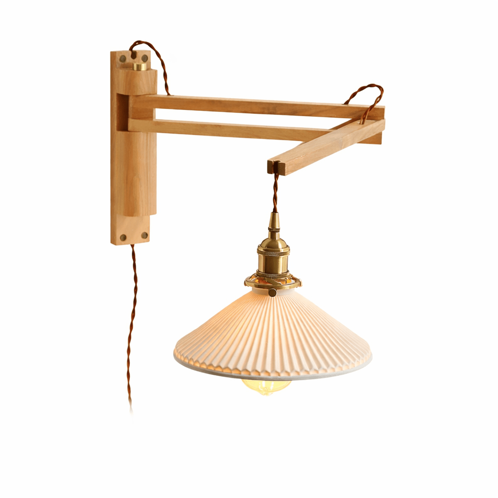 Walnut Swing Arm Wall Lamp - Vakkerlight