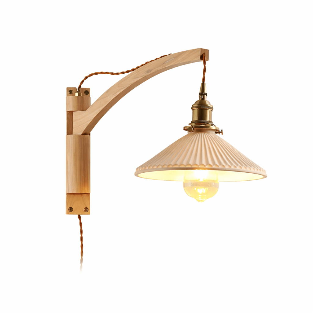 Walnut Swing Arm Wall Lamp - Vakkerlight