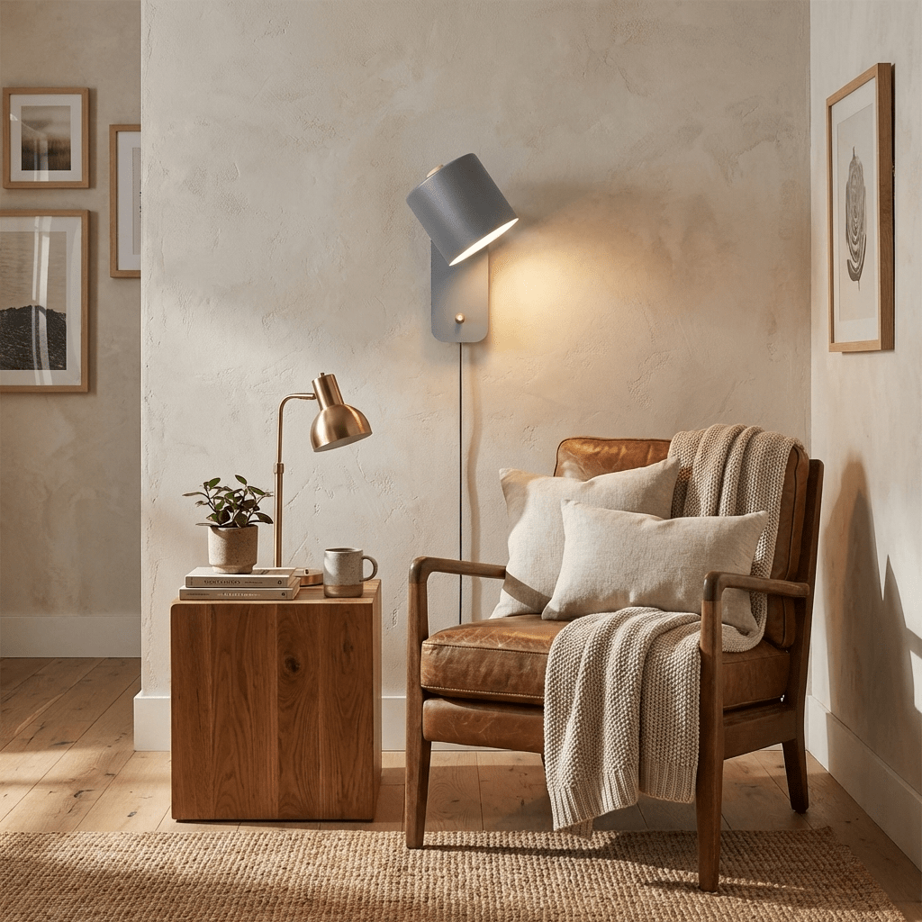 Plug In Cylinder Wall Light, Rotatable Shade
