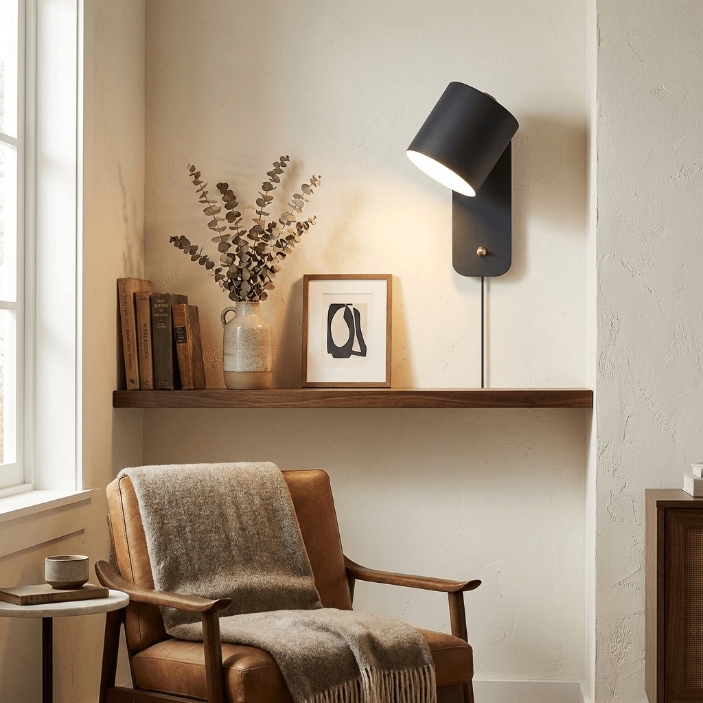 Plug In Cylinder Wall Light, Rotatable Shade