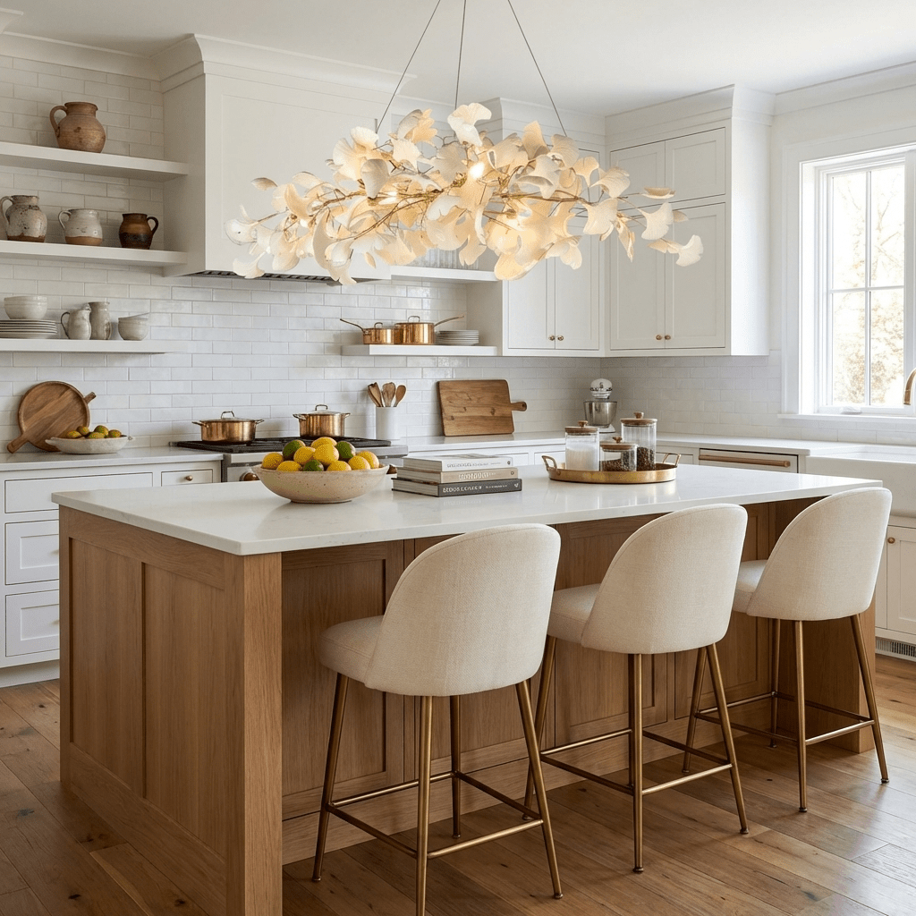 Gingko Plume Chandelier — Linear Suspension