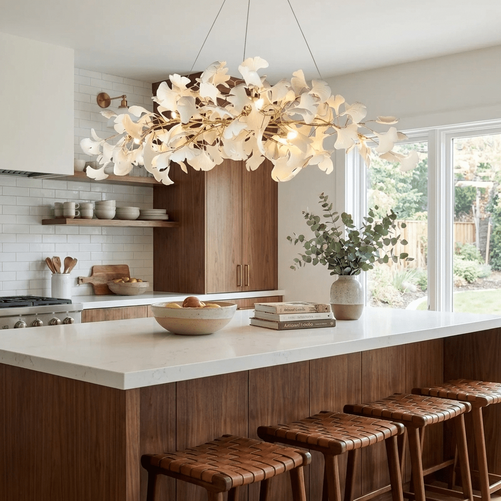 Gingko Plume Chandelier — Linear Suspension