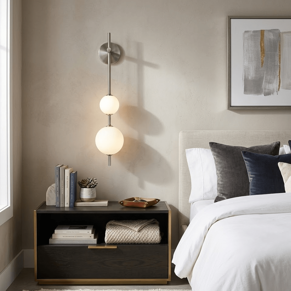 Vertical Globe Wall Sconce Matte White