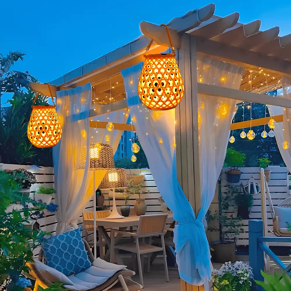 Lanterne tissée solaire Luna – Éclairage élégant intérieur et extérieur