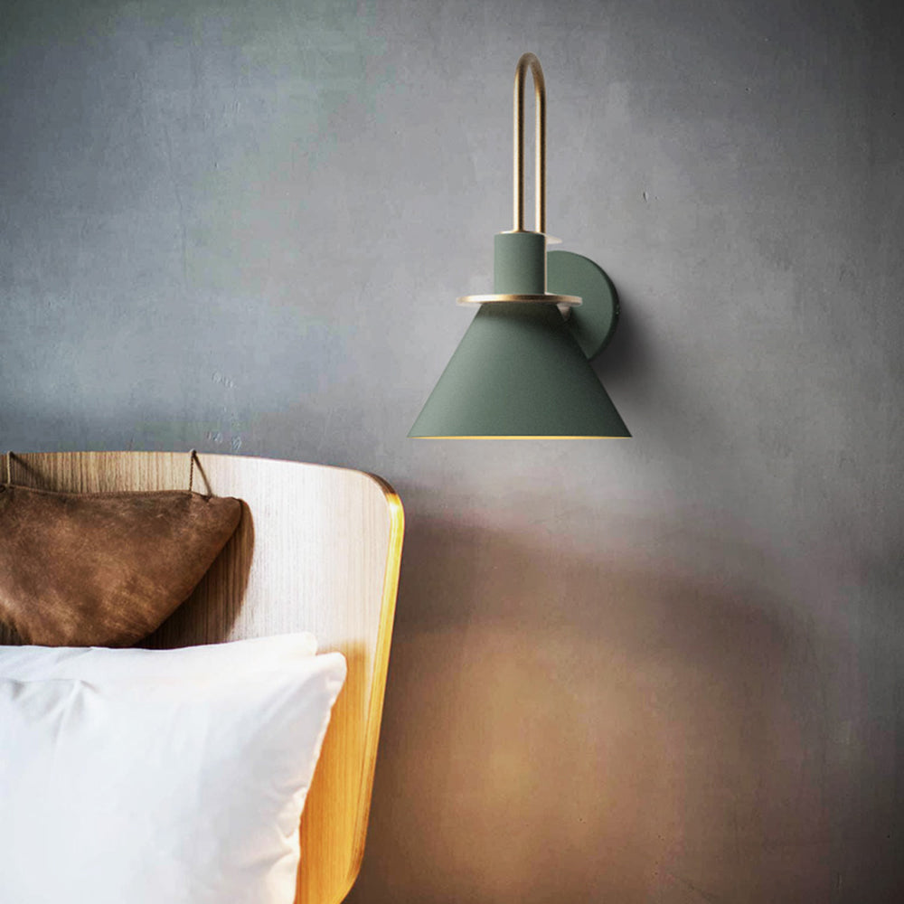 Valentina Vintage Metal Wall Lamp — Horn-Shaped Design, IP44 Rated, Hardwired Mount