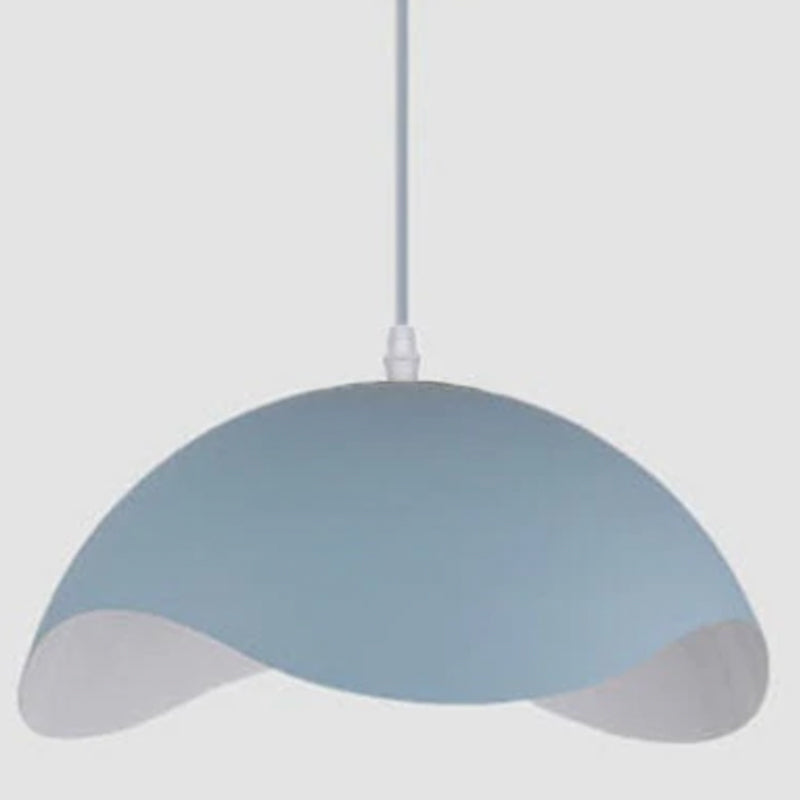 Suspension simple Valentina — abat-jour coloré, structure en bois et métal