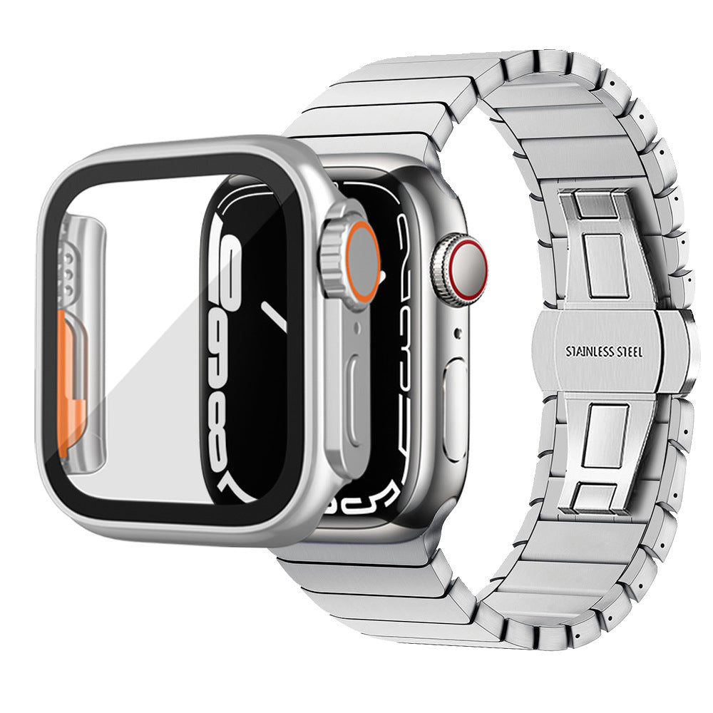 Coque ultra-fine et étanche pour Apple Watch avec film en verre trempé