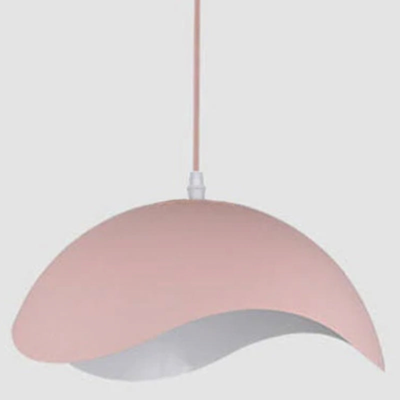 Suspension simple Valentina — abat-jour coloré, structure en bois et métal