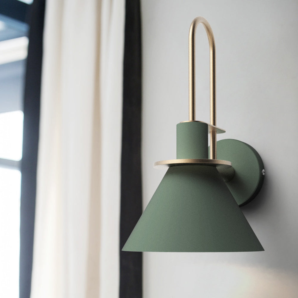 Valentina Vintage Metal Wall Lamp — Horn-Shaped Design, IP44 Rated, Hardwired Mount