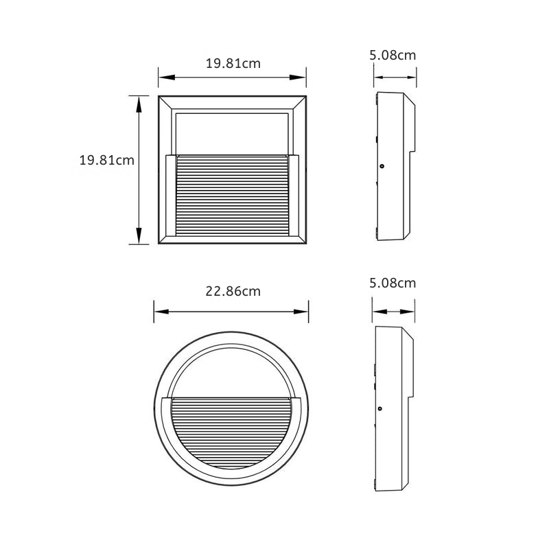 Minimalistická geometrická venkovní LED nášlapná svítidla Lester — zapuštěná montáž