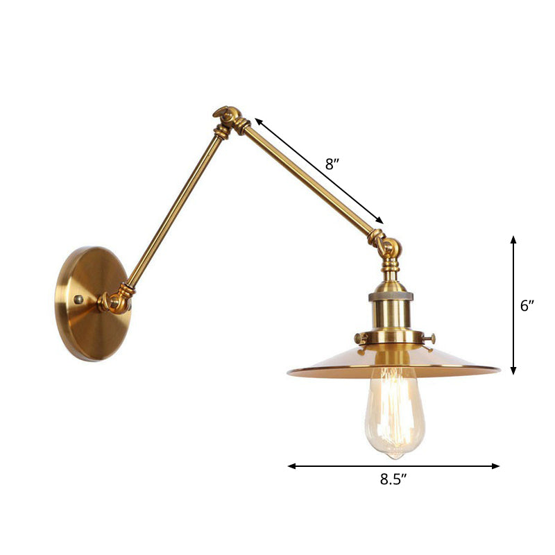 Lámpara de Pared NovaForge de Hierro y Latón con Brazo Oscilante Estilo Antiguo Ancho de 6-8 Pulgadas