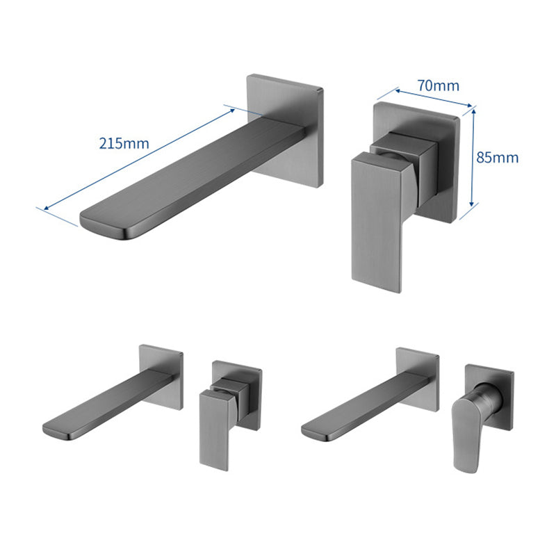 صنبور حوض حمام مثبت على الحائط بمقبض واحد مخفي