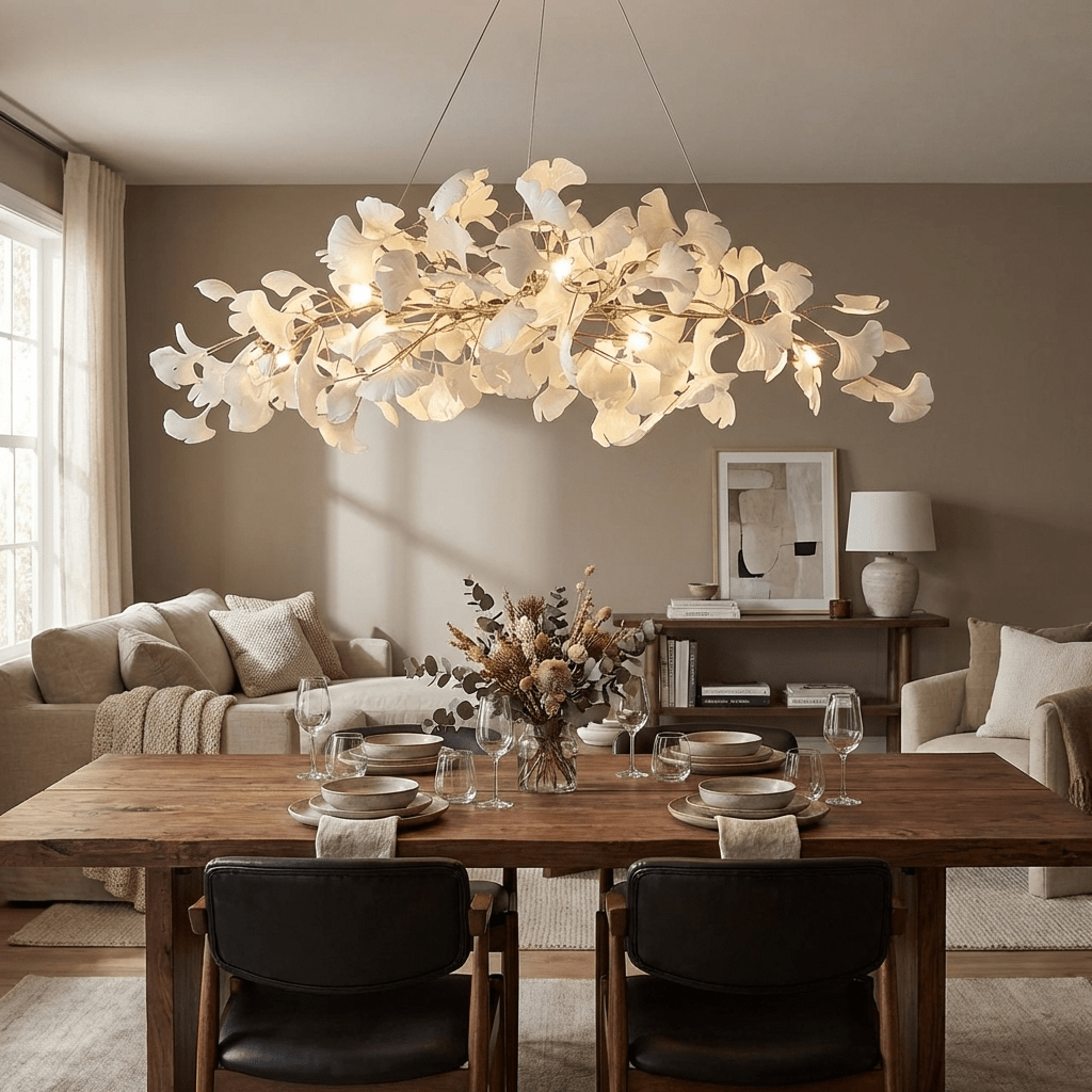 Gingko Plume Chandelier — Linear Suspension