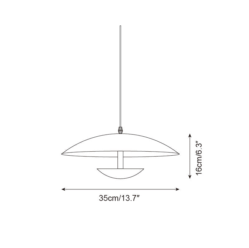 Pylos minimalistische zwarte hanglamp — geïntegreerde warmwitte led van 3000 K, vaste aansluiting
