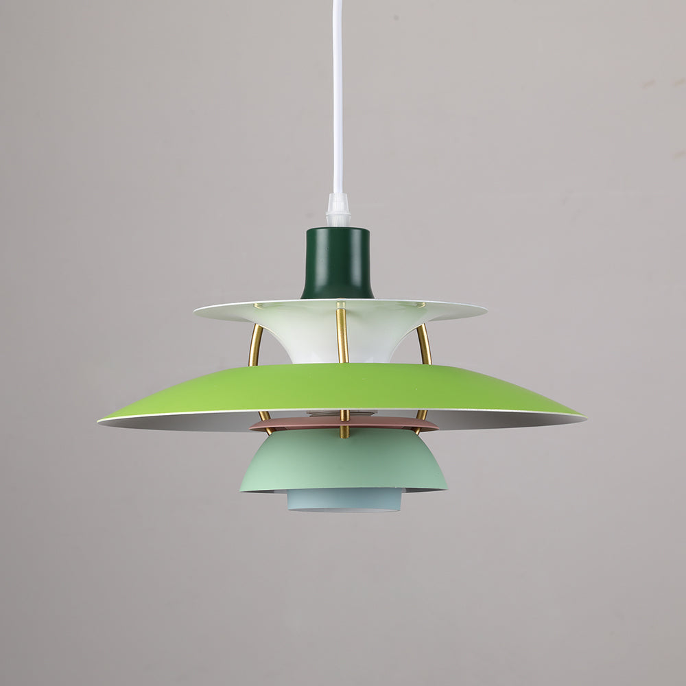 Macaron-pendellampe — metallskjerm i 15 farger, E27, 30–50 cm
