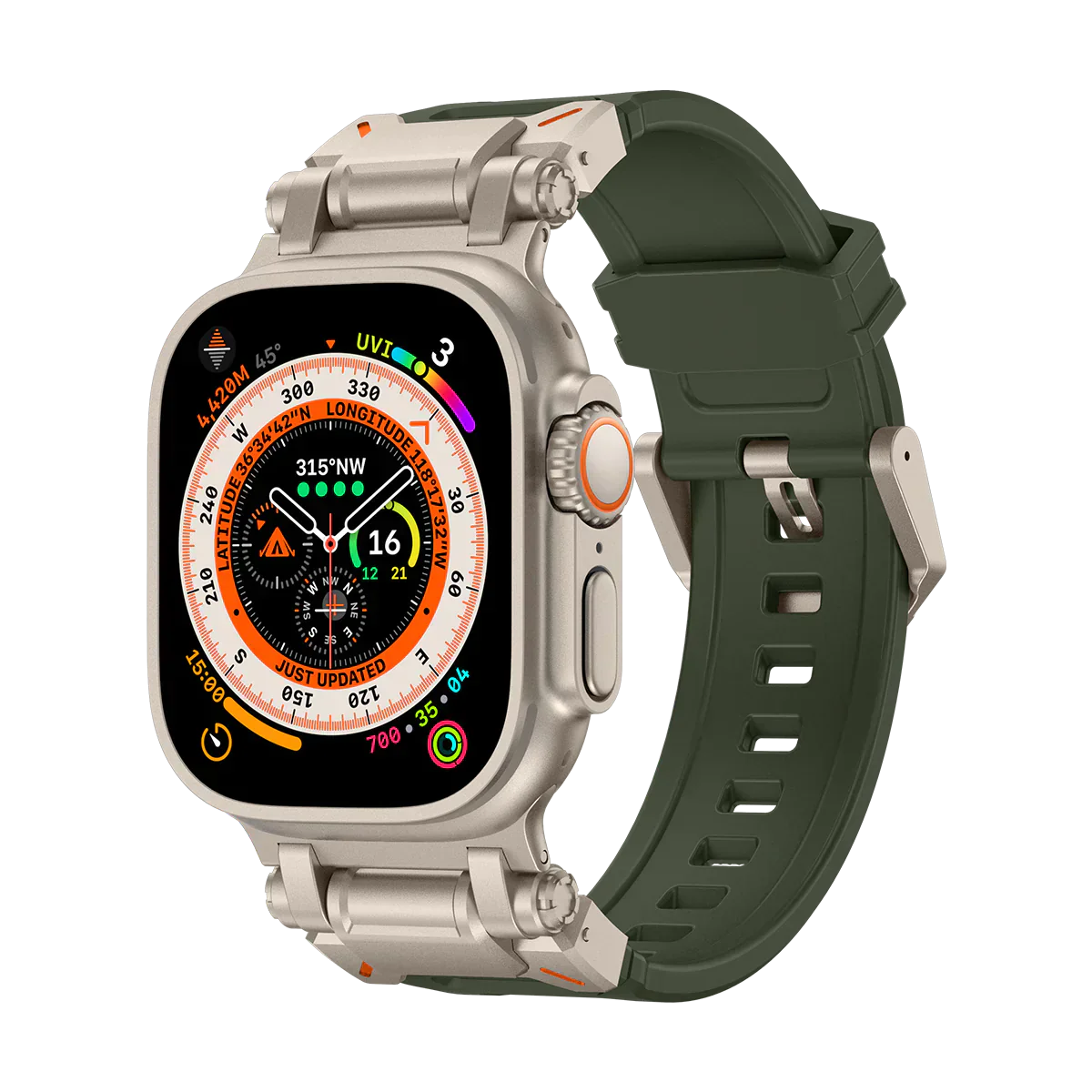 Új titán fém fej szilikon szíj Apple Watch-hoz