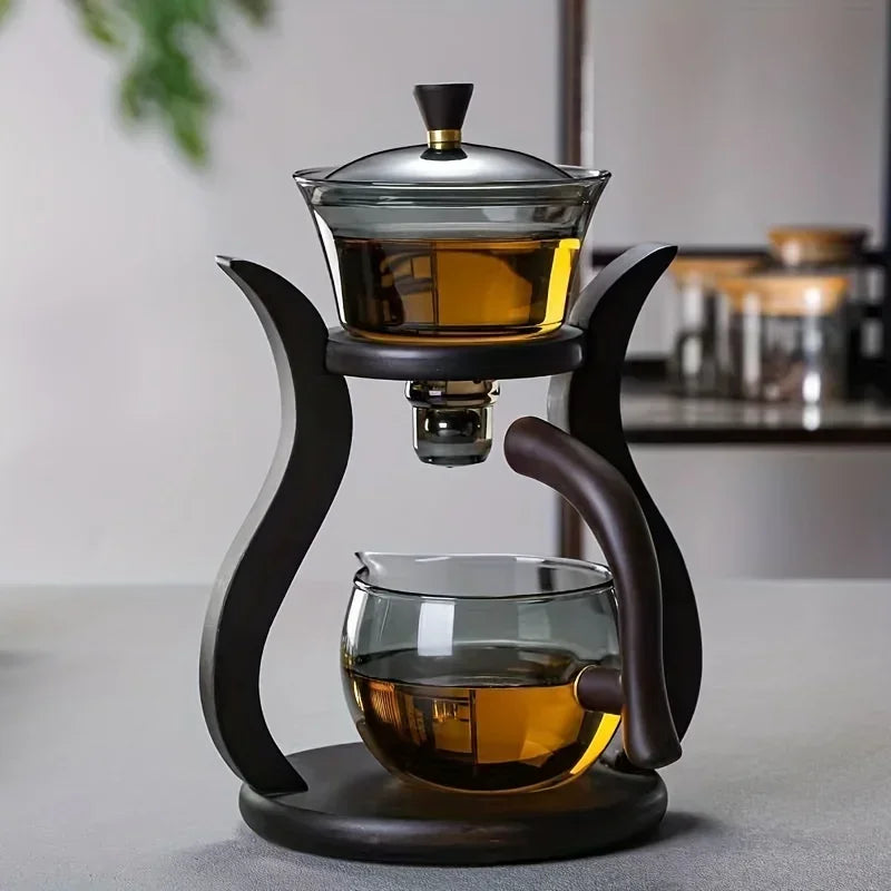 Set Teh Kung Fu Kaca Sedutan Magnetik Automatik 350ml