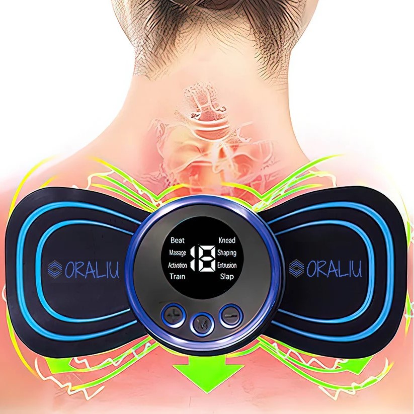 EMS neurokorrekciós terápiás készülék - elektromos impulzus stimuláció - 5 elektródapárna - távirányítós és USB-ről tölthető