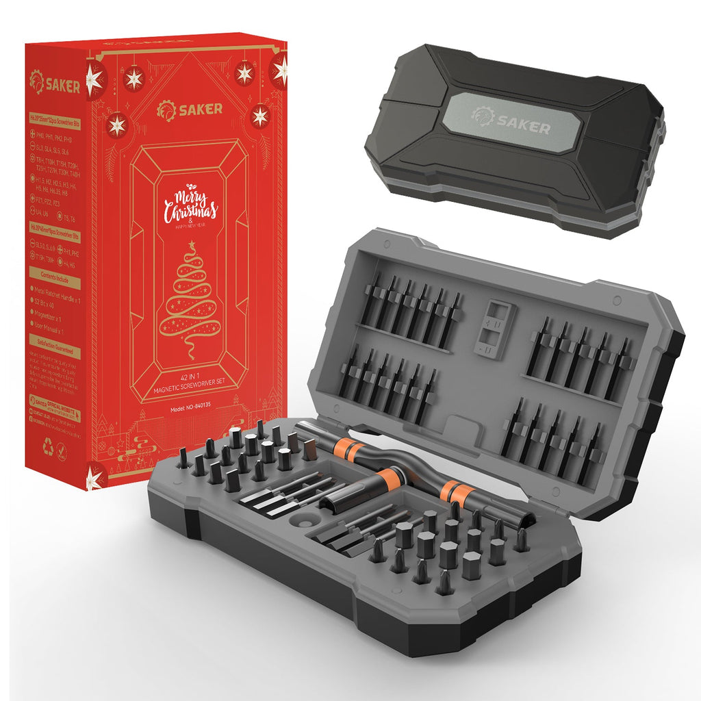 42-in-1 Magnetic Ratcheting Screwdriver Set – S2 Steel Bits, Compact Case