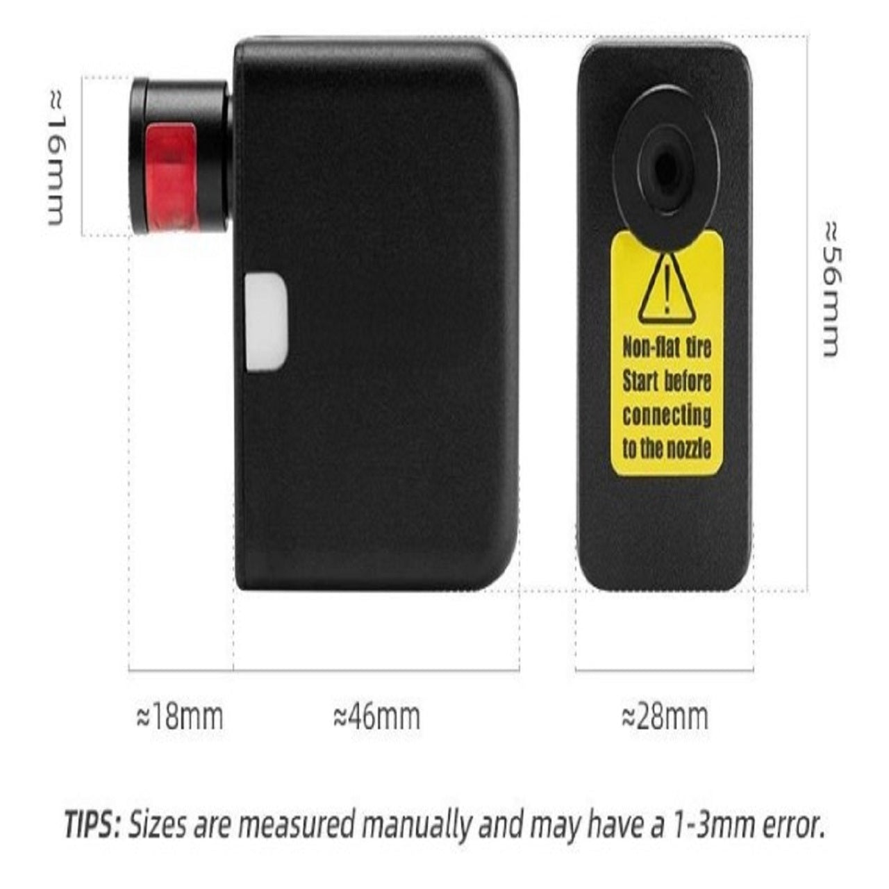 Ultra-kompakt mini elektrisk sykkelpumpe med Type-C oppladbart batteri – passer Schrader- og Presta-ventiler