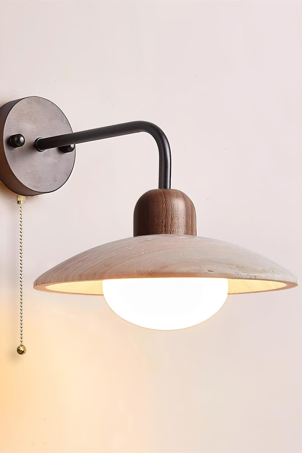 Lunara Travertine Disc Wall Light for Modern Interiors