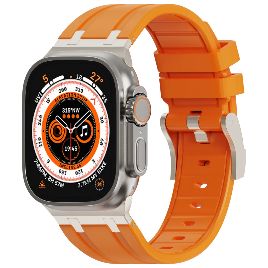 Luxe AP metalen kop siliconen band voor Apple Watch