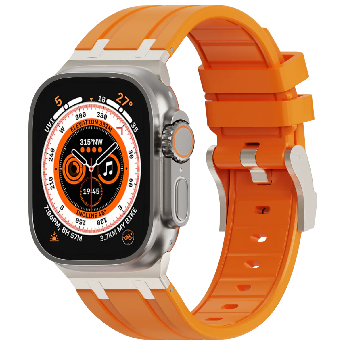 Luxe AP metalen kop siliconen band voor Apple Watch