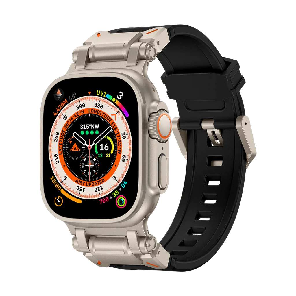 Új titán fém fej szilikon szíj Apple Watch-hoz