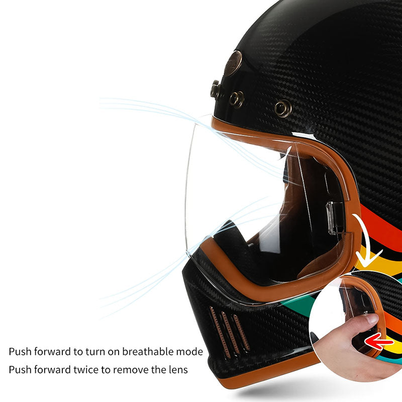 Topi keledar motosikal muka penuh gentian arang Edisi NovaX