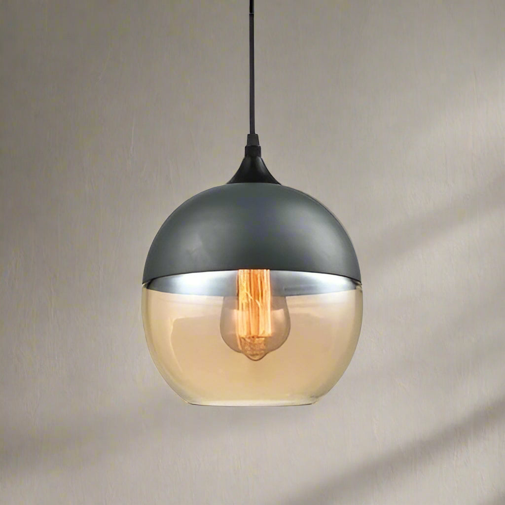 Lucevia | Luxurious Glass and Wood Pendant Light | Orntli