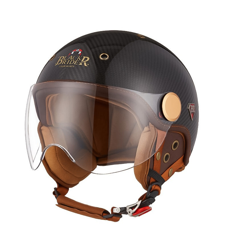 Topi keledar motosikal binaan gentian arang edisi