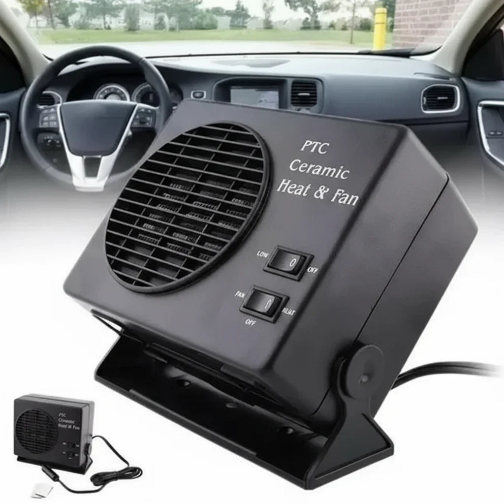 Calefactor Cerámico para Coche NovaHeat 12V 150W-300W con Ventilador y Desempañador con Termostato Automático