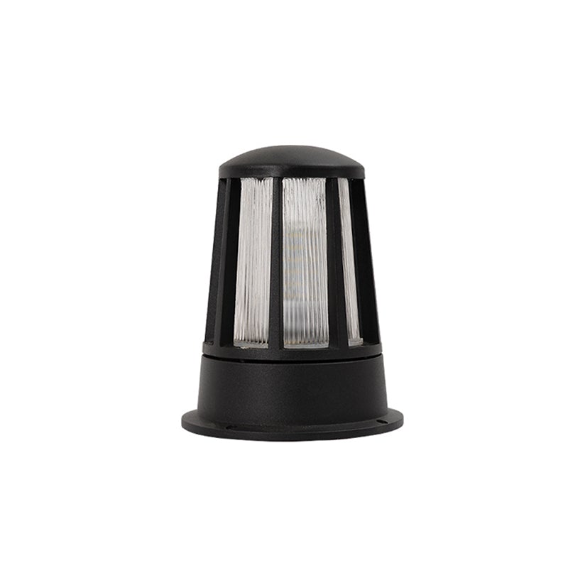 Borne lumineuse extérieure ronde noire moderne Annette — Lanterne LED 3000K