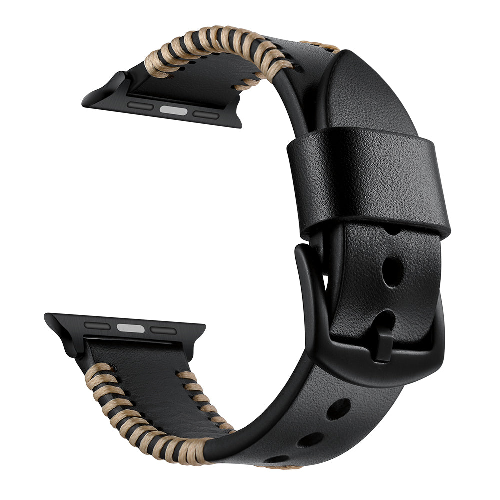 Tali Jahitan Tangan Kulit Untuk Apple Watch