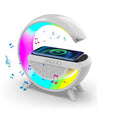Smart väckarklocka - Bluetooth-högtalare - 15W trådlös laddare - RGB stämningsljus - Vit och svart