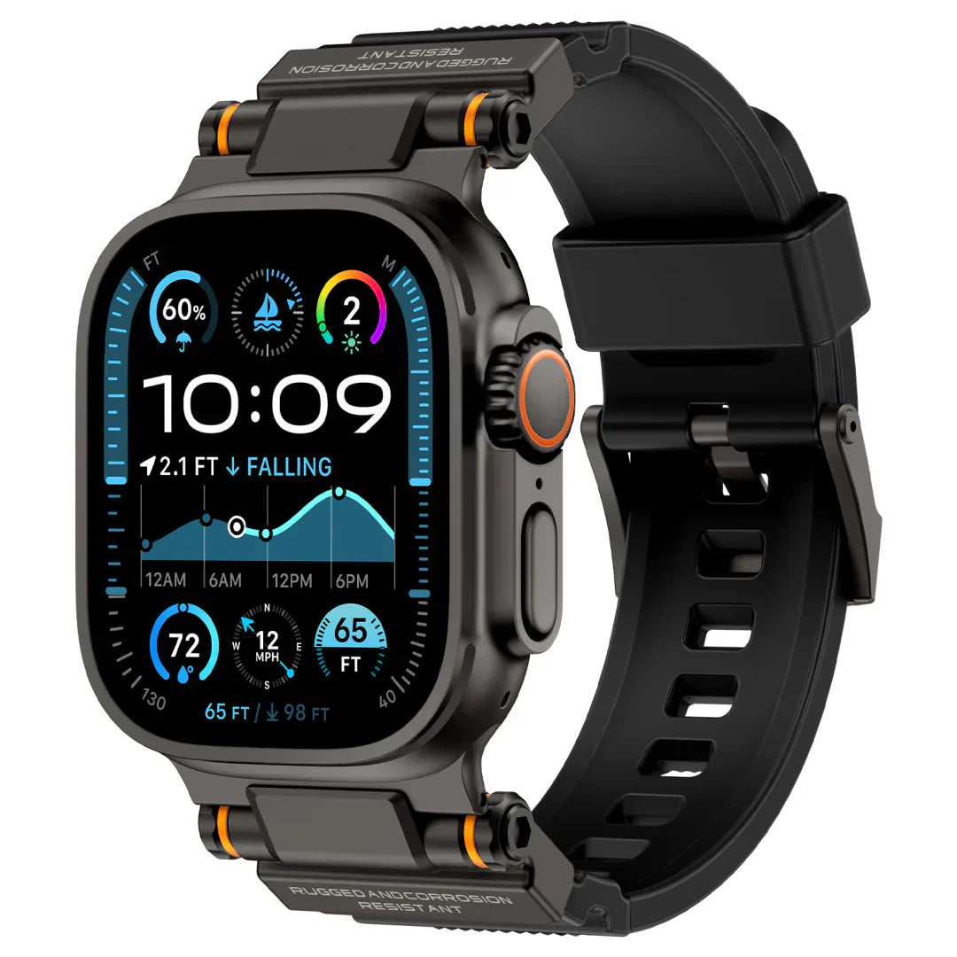 机甲设计硅胶表带适用于苹果手表