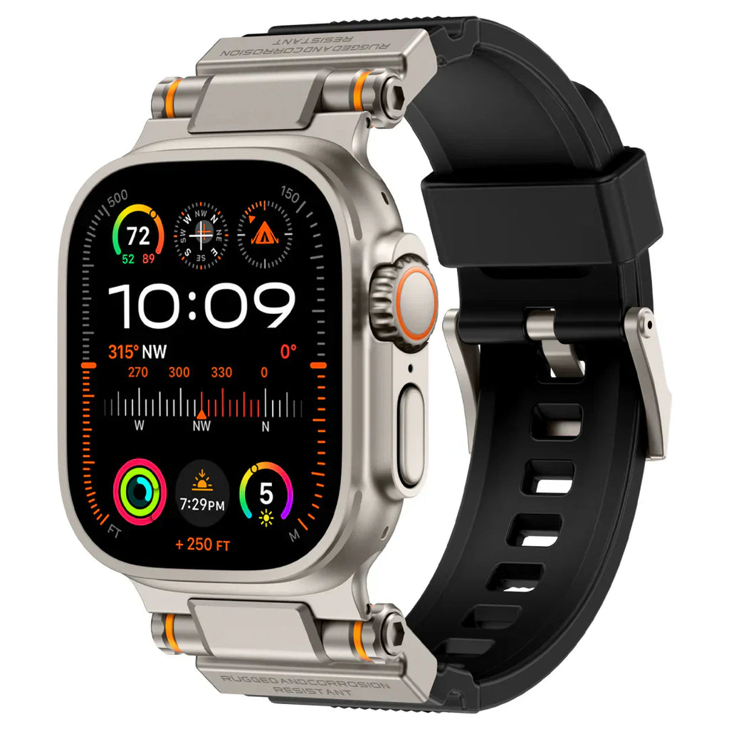 机甲设计硅胶表带适用于苹果手表