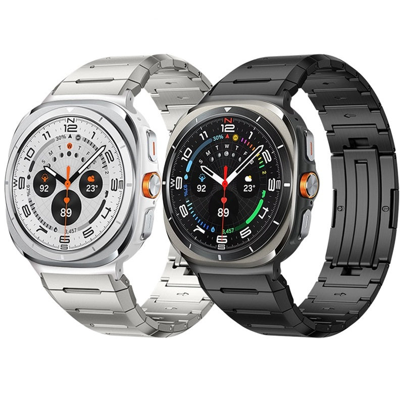 Geometriskt avsnitt strömlinjeformad stålfjäder lämplig för Samsung klockarmband